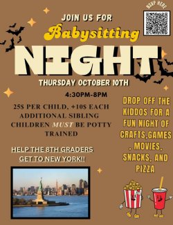 8th Babysitting Night Flyer